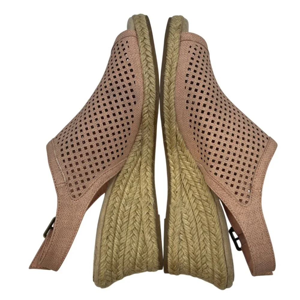 Easy Street Stacy Espadrille Sandals Blush Pink Open Toe Size 6